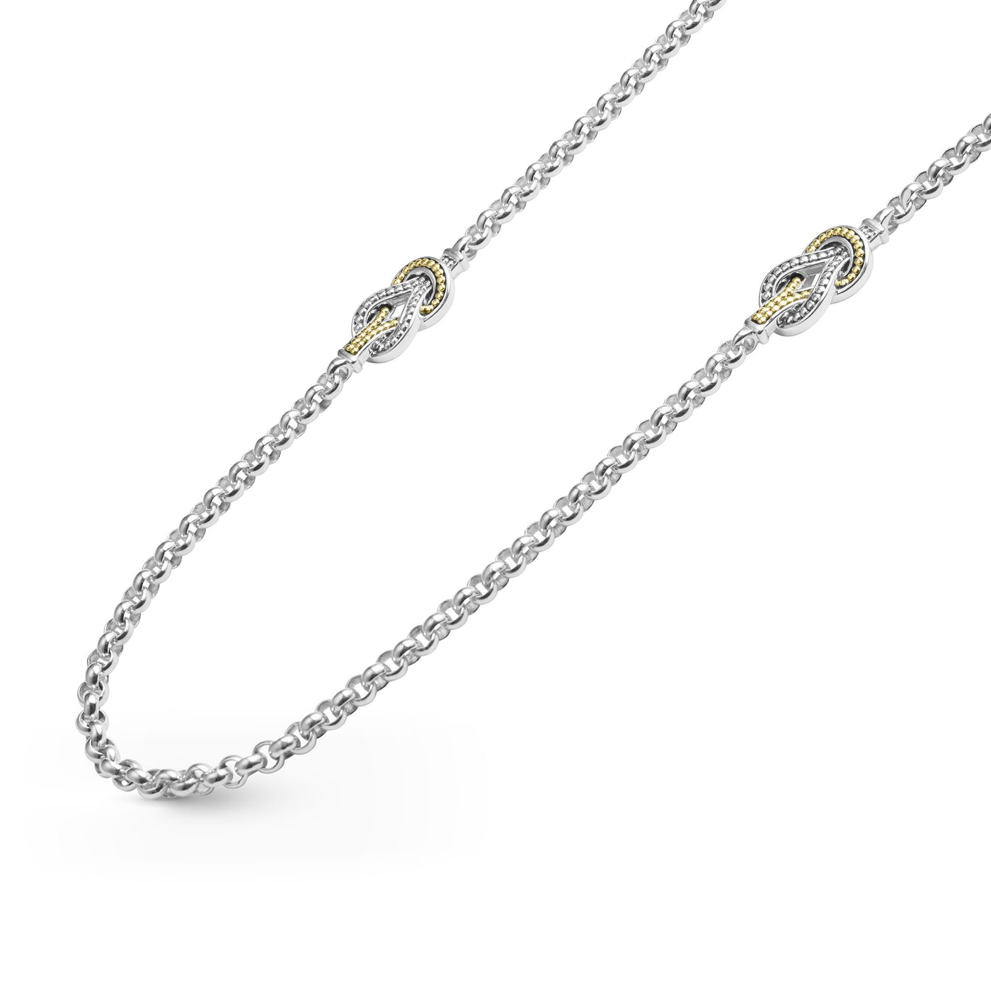 Newport Four Station Two-Tone Knot Necklace