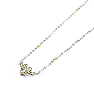 Beloved Two-Tone Heart Chain Necklace