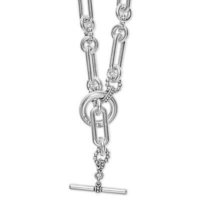 Signature Caviar Silver Link Necklace