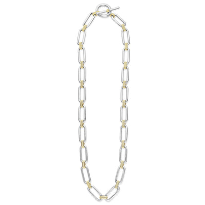 Signature Caviar Two-Tone Link Necklace