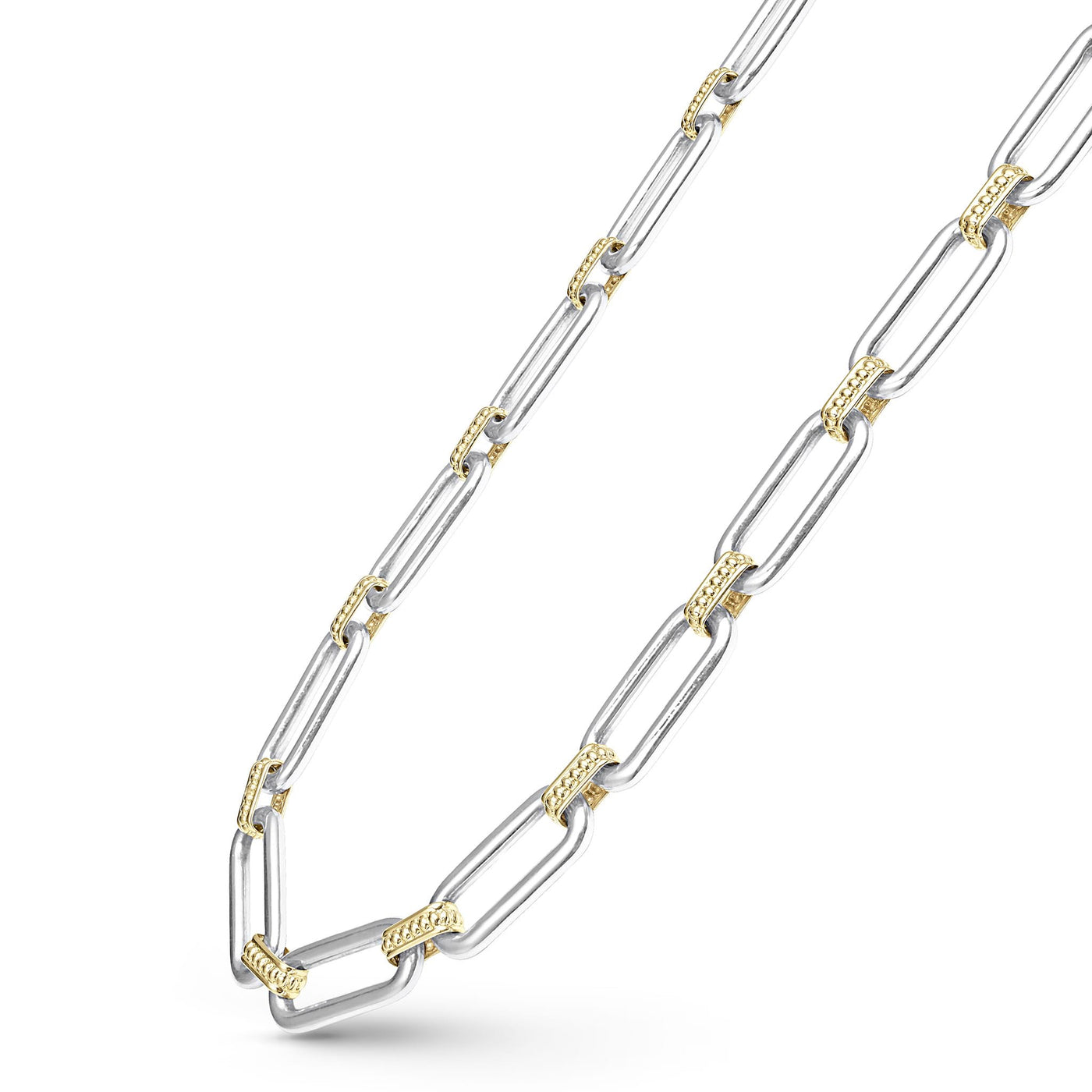 Signature Caviar Two-Tone Link Necklace