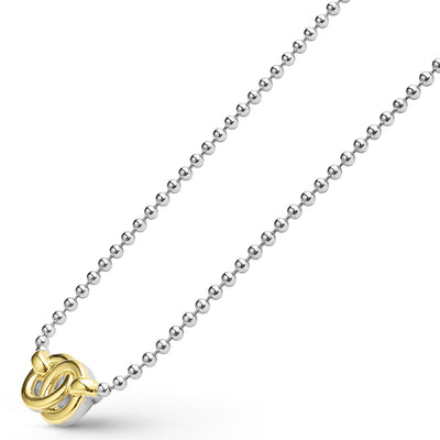 Signature Caviar Two-Tone Interlocking Pendant Necklace