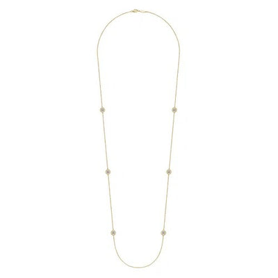 14K Yellow Gold Bujukan Double Sided Diamond Station Necklace