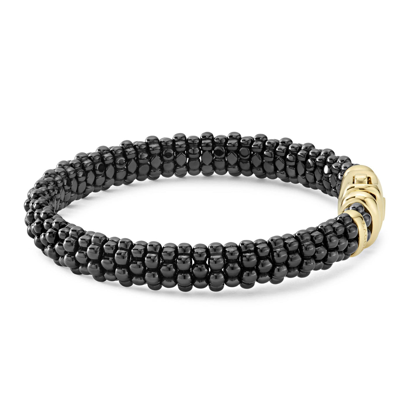 Ceramic Black|caviar bracelet,gold bracelet,lagos bracelet,beaded bracelet