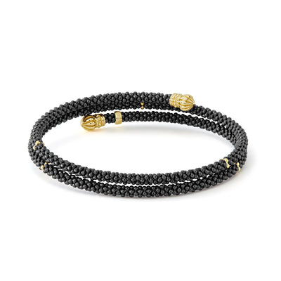 Black Caviar Ceramic Wrap Bracelet | 3mm