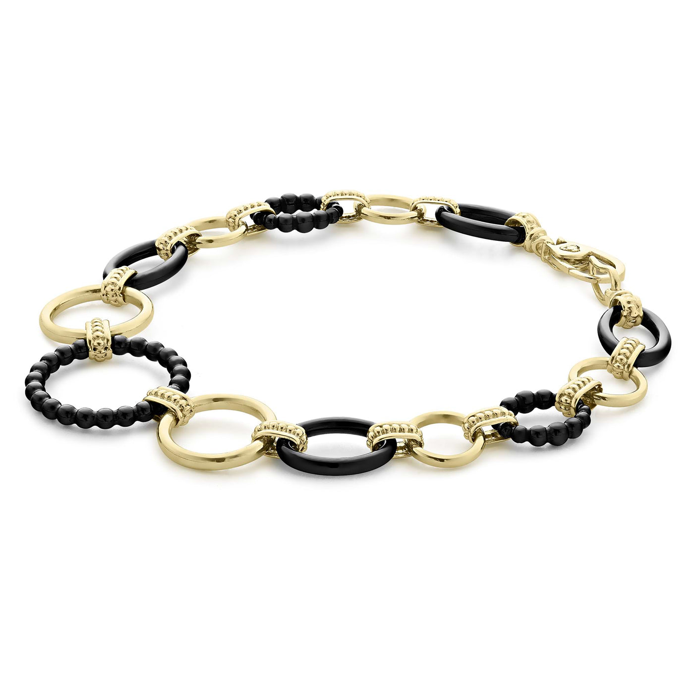 Meridian 18K Gold and Black Ceramic Link Bracelet | 20mm