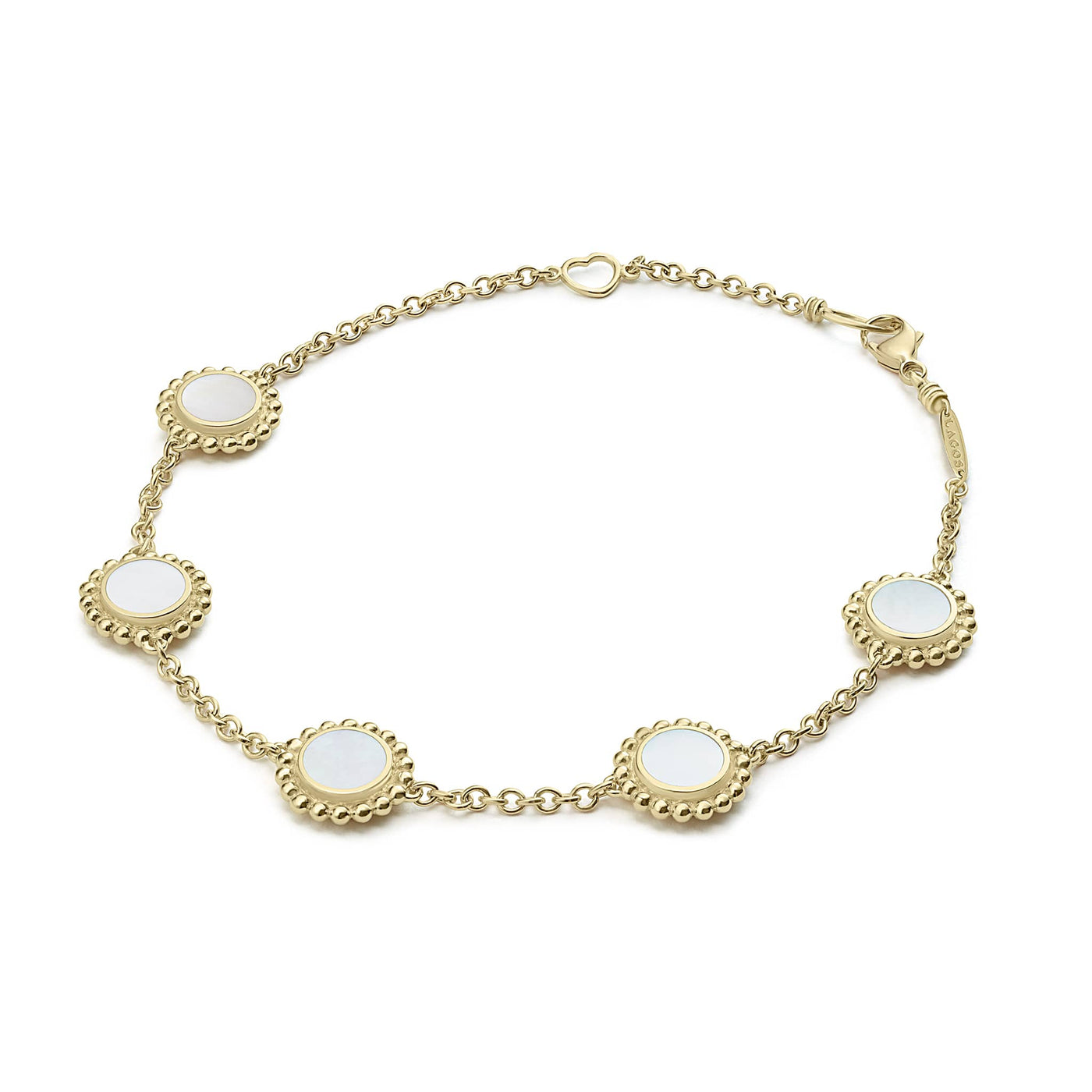 Covet Five Station Round Mother of Pearl Bracelet