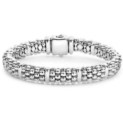 Signature Caviar Silver Station Caviar Bracelet | 9mm