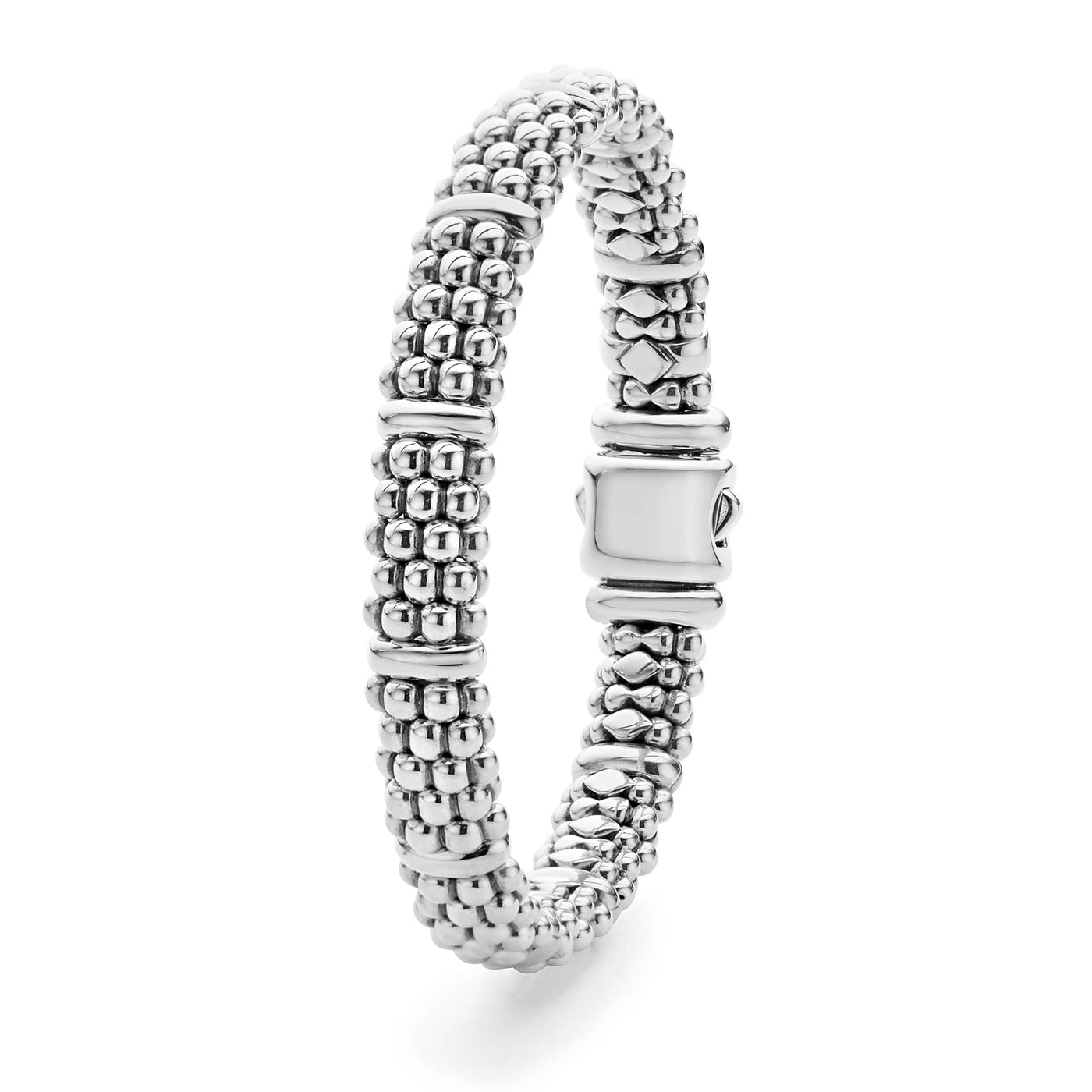 Signature Caviar Silver Station Caviar Bracelet | 9mm