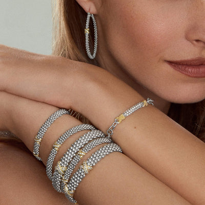 Embrace Single Station X Two-Tone Diamond Bracelet | 6mm