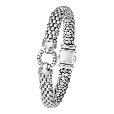 Enso Diamond Circle Caviar Bracelet | 9mm