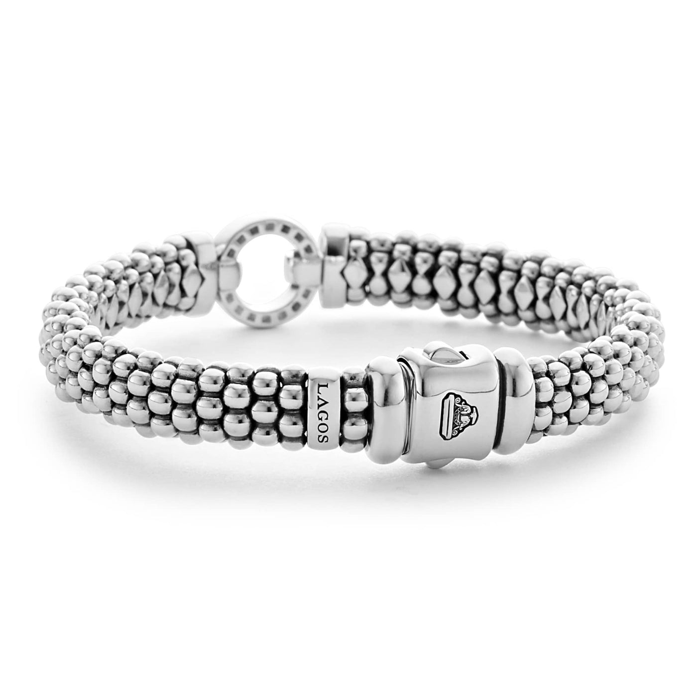 Enso Diamond Circle Caviar Bracelet | 9mm