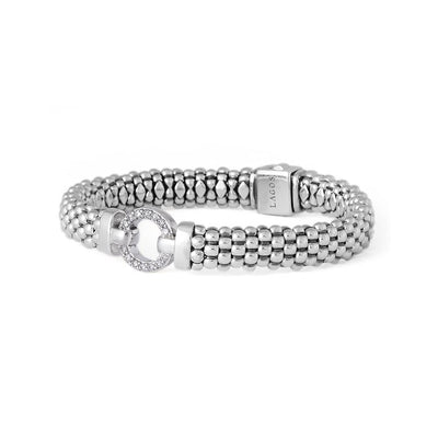 Enso Diamond Circle Caviar Bracelet | 9mm