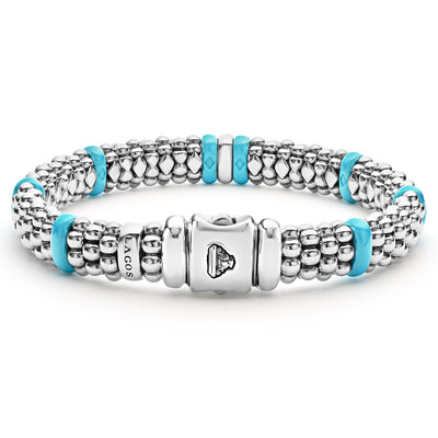 Blue Caviar Single Station Diamond Caviar Bracelet | 9mm