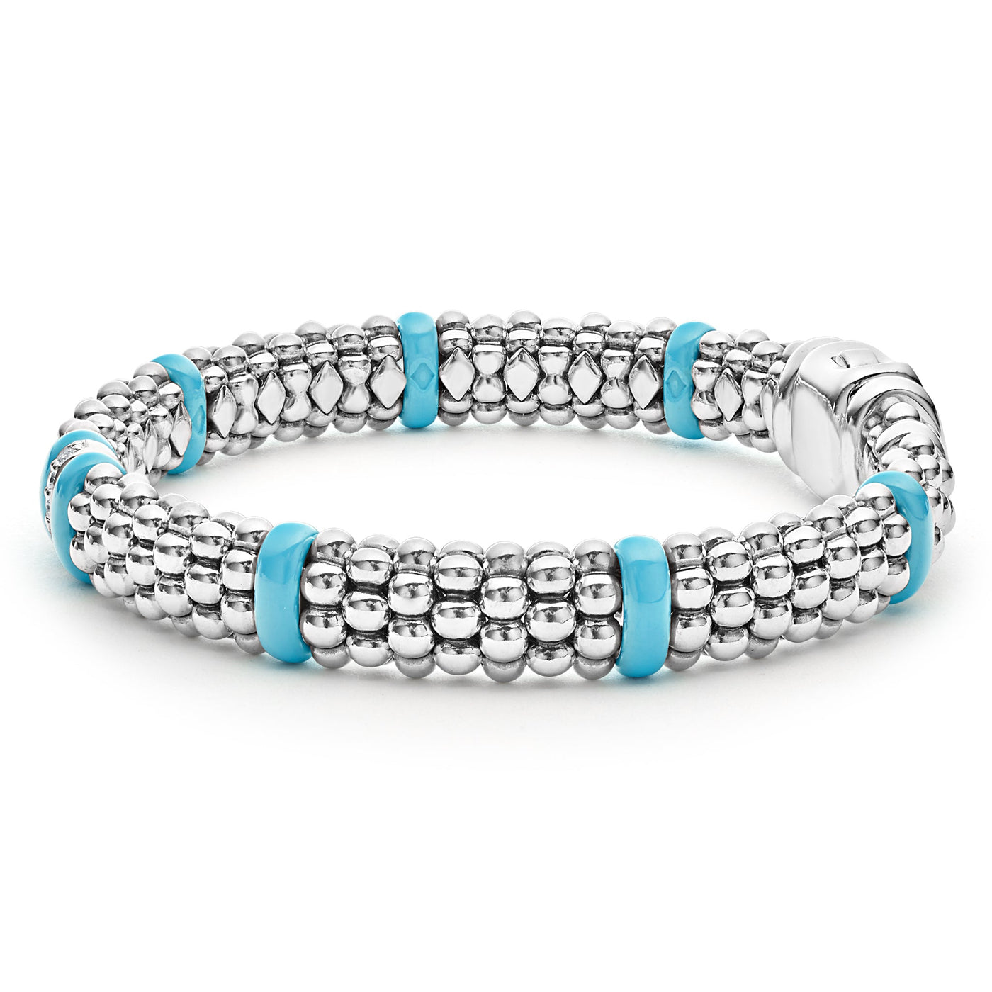 Blue Caviar Single Station Diamond Caviar Bracelet | 9mm