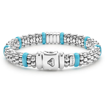 Blue Caviar Four Station Diamond Caviar Bracelet | 9mm