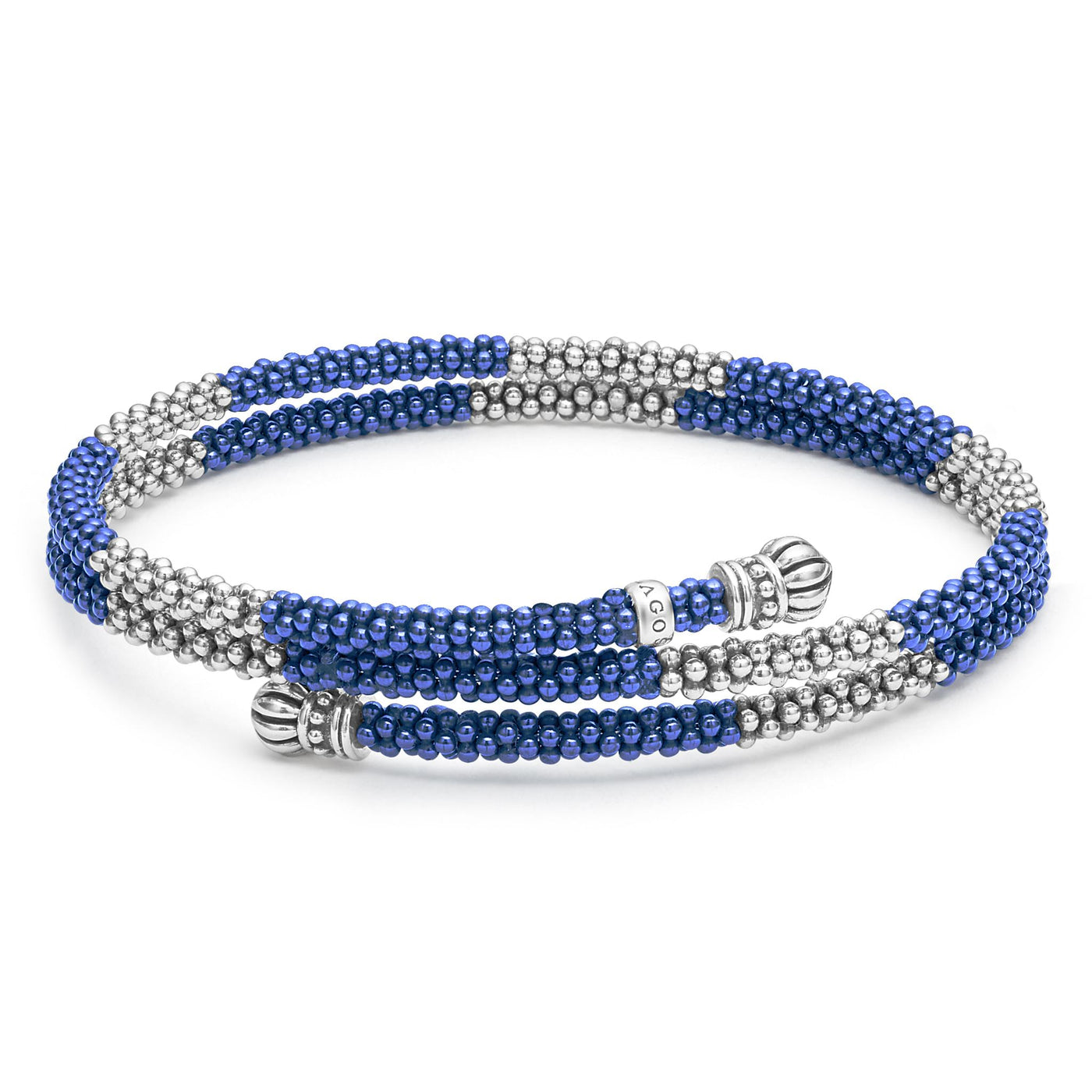 Blue Caviar Ceramic Beaded Wrap Bracelet