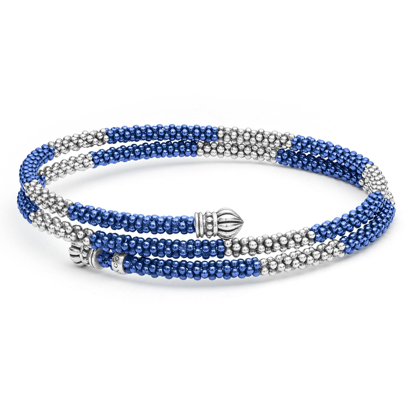 Blue Caviar Ceramic Beaded Wrap Bracelet