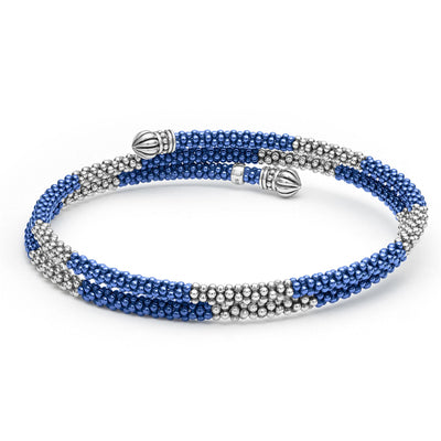 Blue Caviar Ceramic Beaded Wrap Bracelet