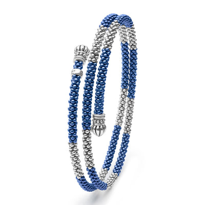 Blue Caviar Ceramic Beaded Wrap Bracelet