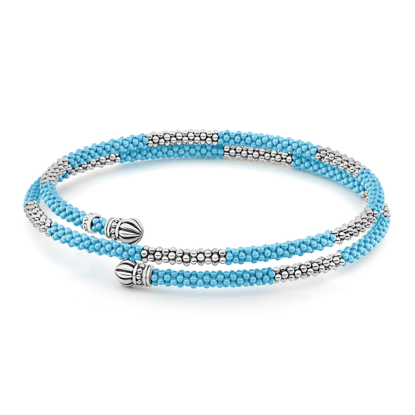 Blue Caviar Ceramic Beaded Wrap Bracelet