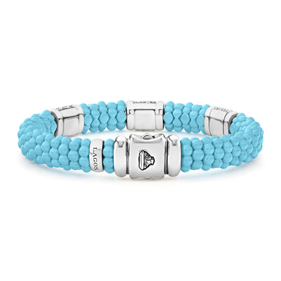 Blue Caviar Three Station Ceramic Diamond Bracelet | 9mm