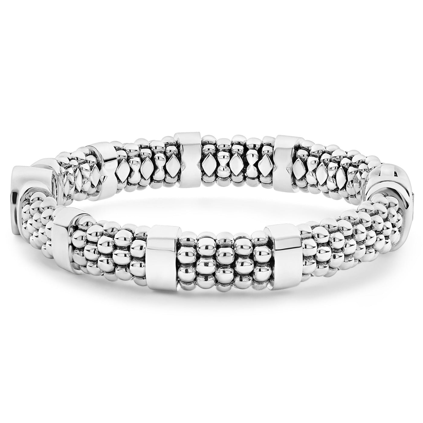 Caviar Spark Single Station Diamond Circle Caviar Bracelet | 9mm