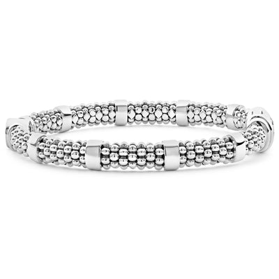 Caviar Spark Small Single Station Diamond Circle Caviar Bracelet | 6mm