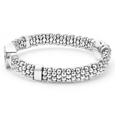 Caviar Spark Single Station Diamond Circle Caviar Bracelet | 9mm