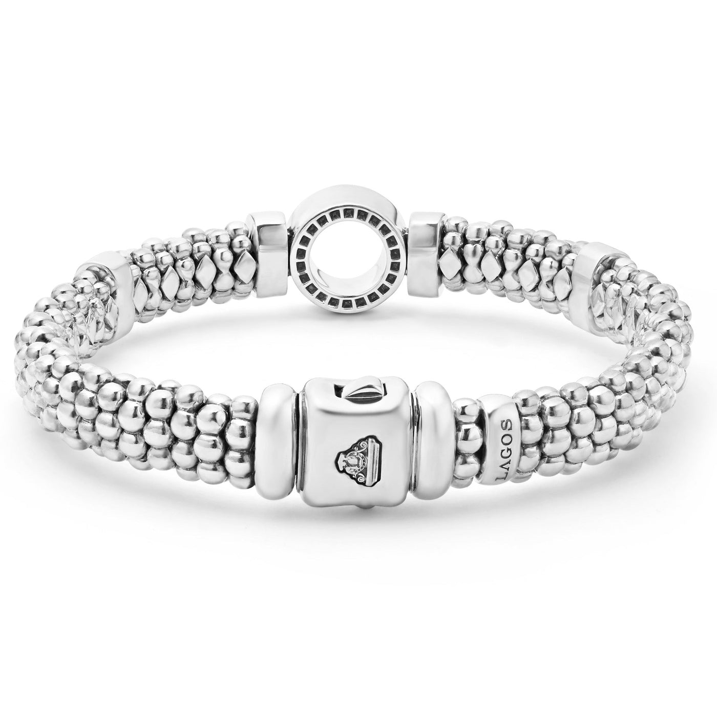 Caviar Spark Single Station Diamond Circle Caviar Bracelet | 9mm