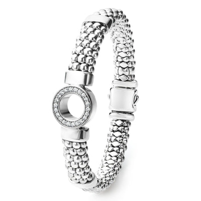 Caviar Spark Single Station Diamond Circle Caviar Bracelet | 9mm