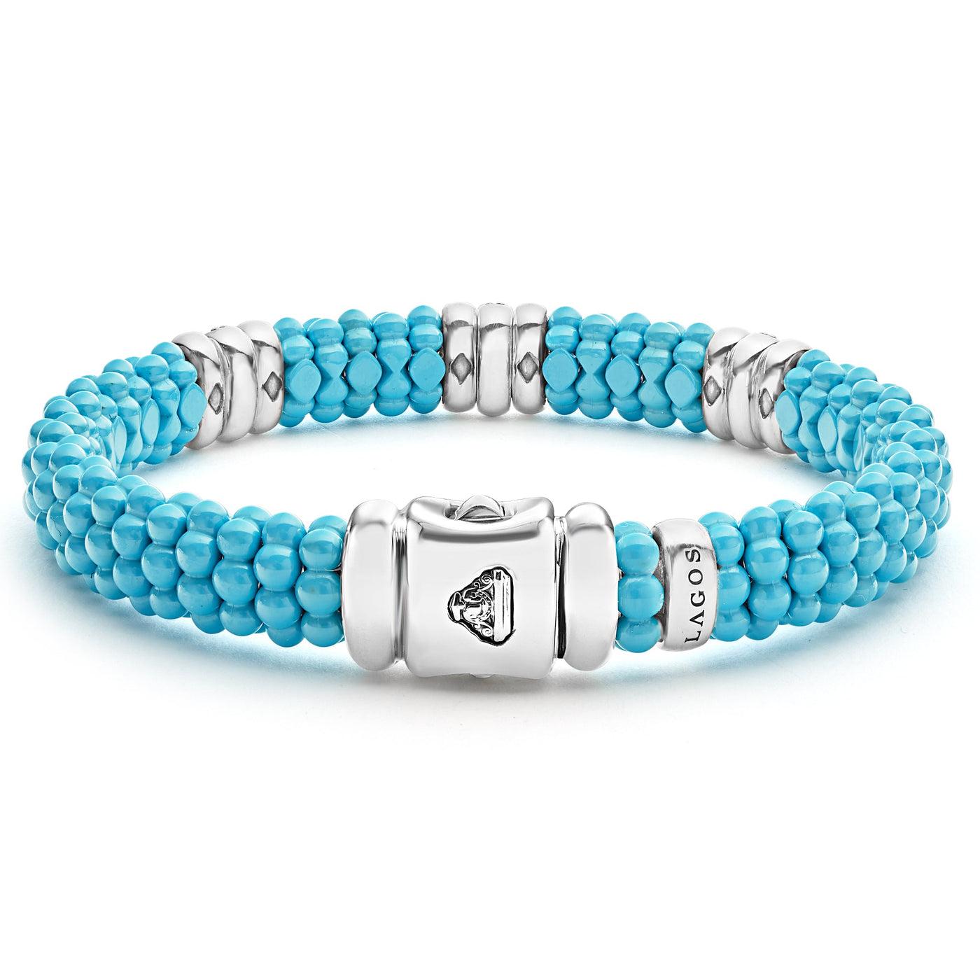 Blue Caviar Three Station Ceramic Diamond Bracelet | 9mm