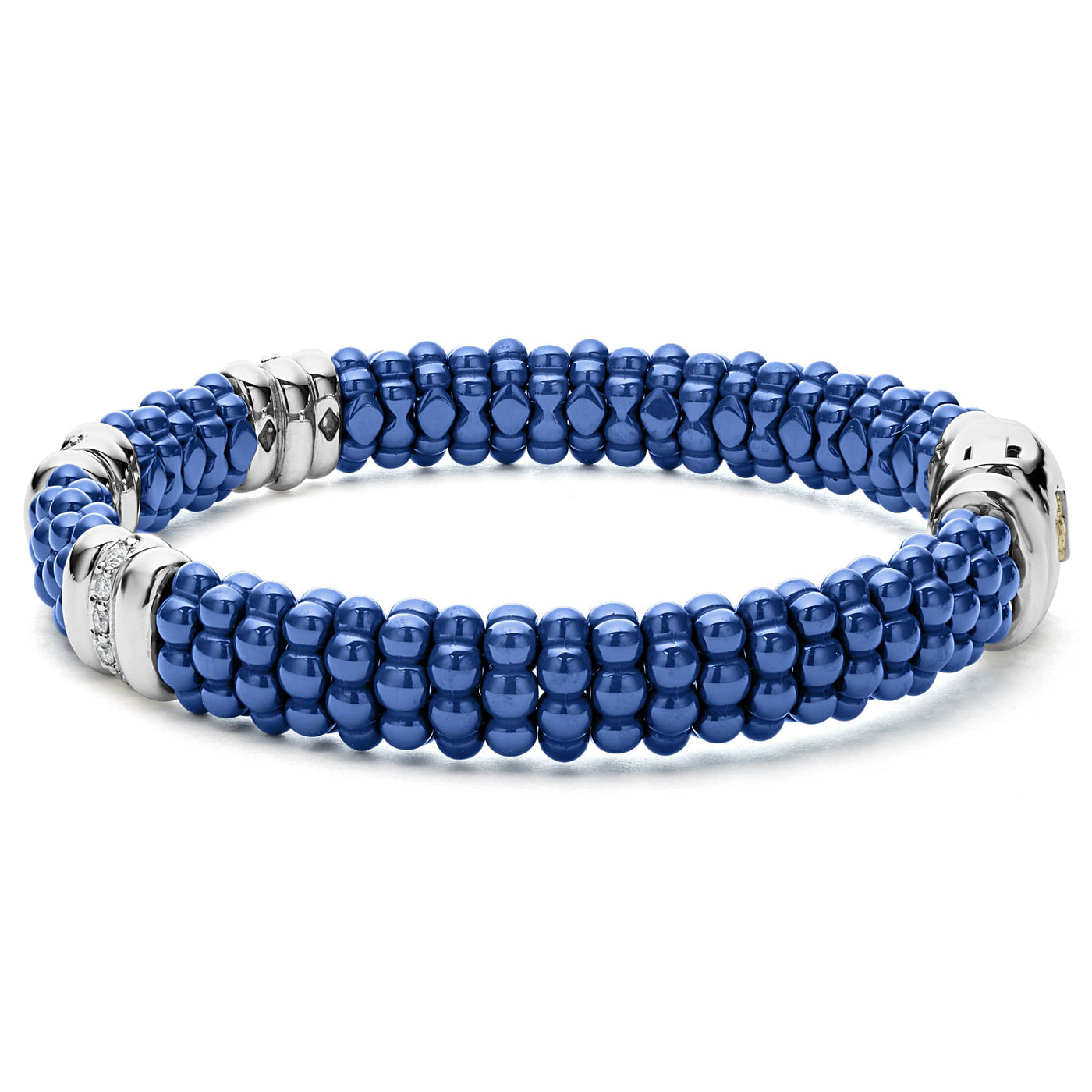 Blue Caviar Three Station Ceramic Diamond Bracelet | 9mm