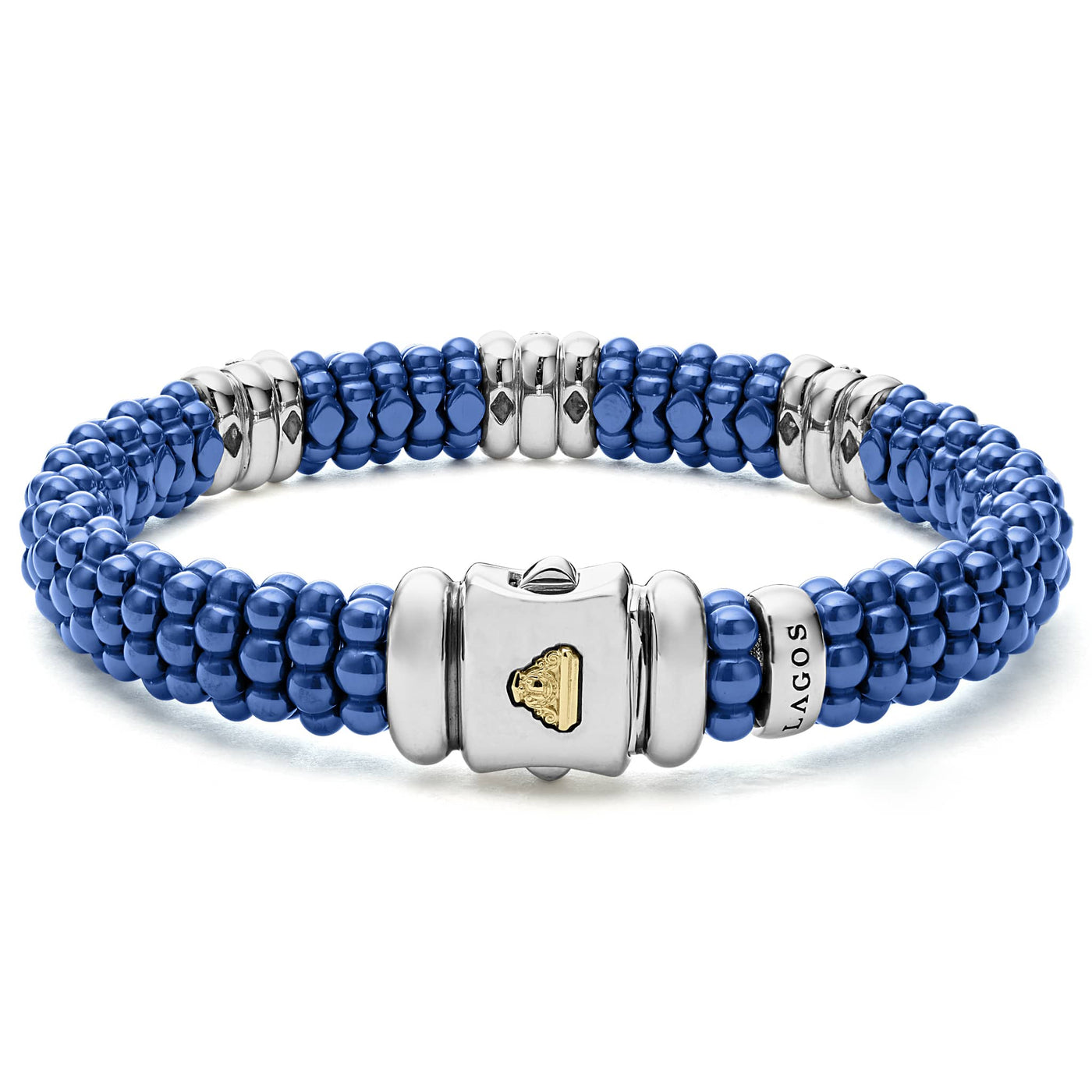 Blue Caviar Three Station Ceramic Diamond Bracelet | 9mm