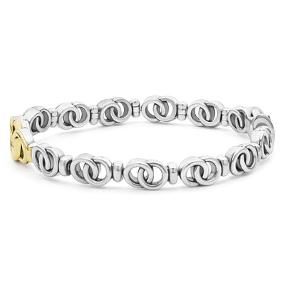 Signature Caviar Two-Tone Interlocking Link Bracelet