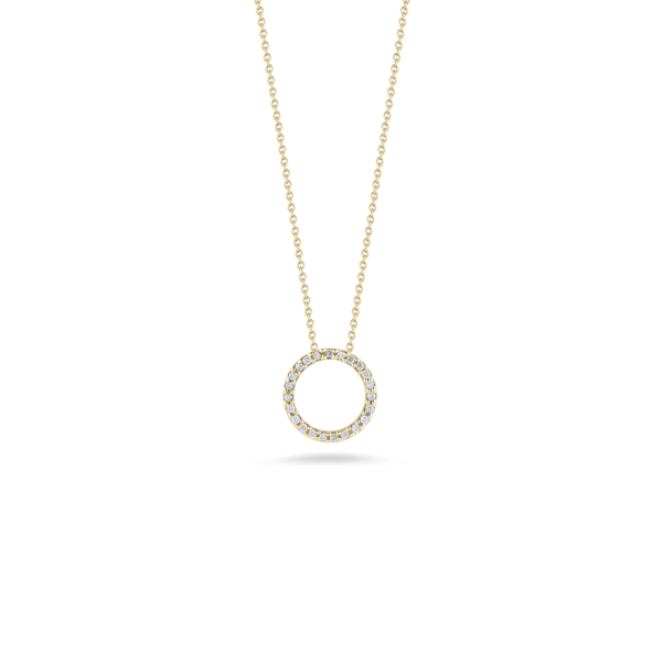 18K YELLOW GOLD TINY TREASURES SMALL DIAMOND CIRCLE NECKLACE