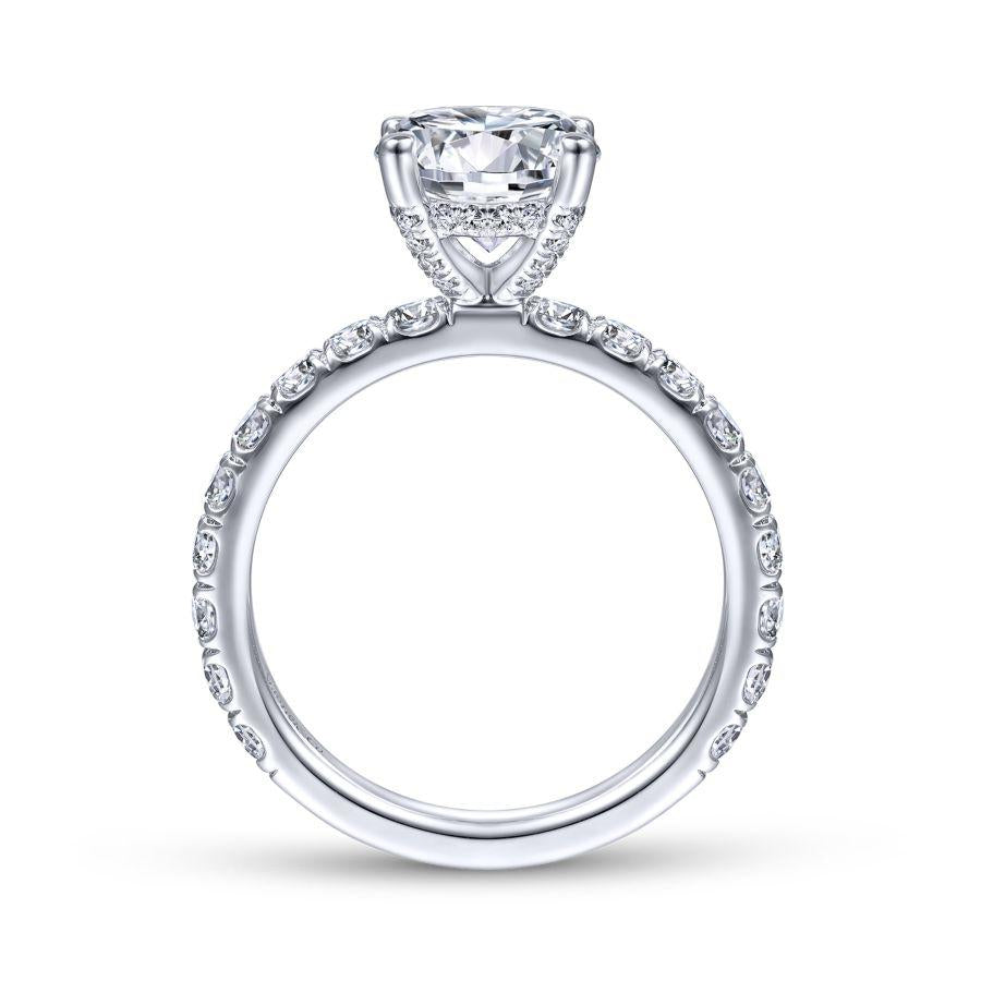 Ulani - 14K White Gold Round Diamond Engagement Ring (Setting Only)