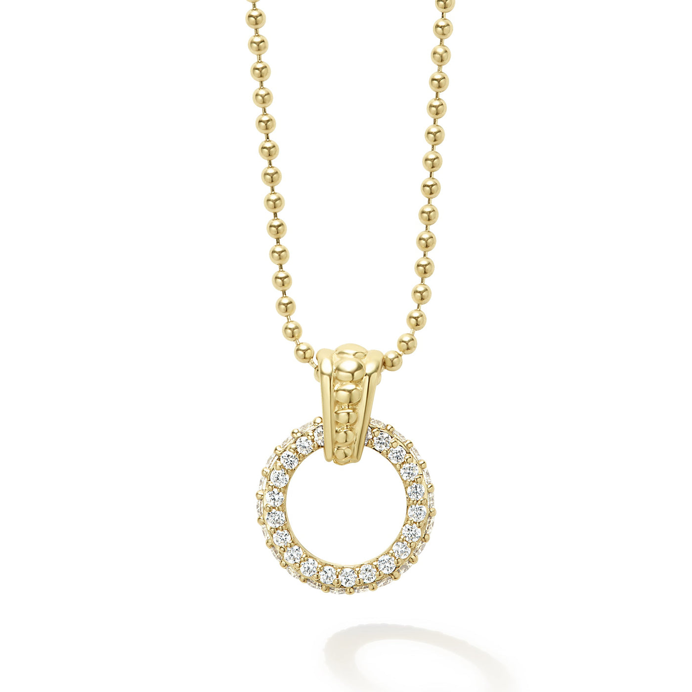 Meridian 18K Gold Diamond Circle Pendant Necklace