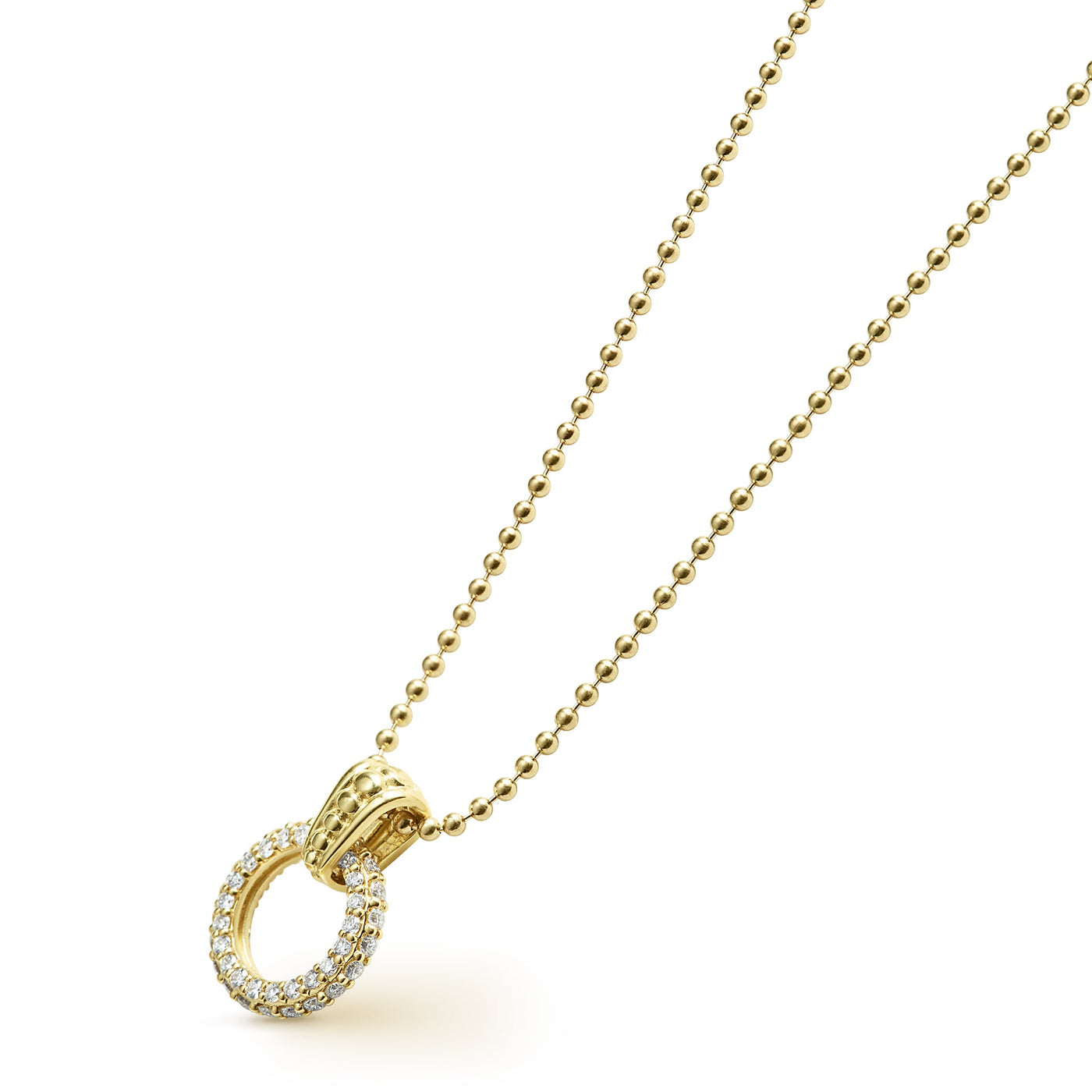 Meridian 18K Gold Diamond Circle Pendant Necklace