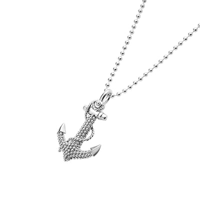 Signature Caviar Anchor Pendant Necklace