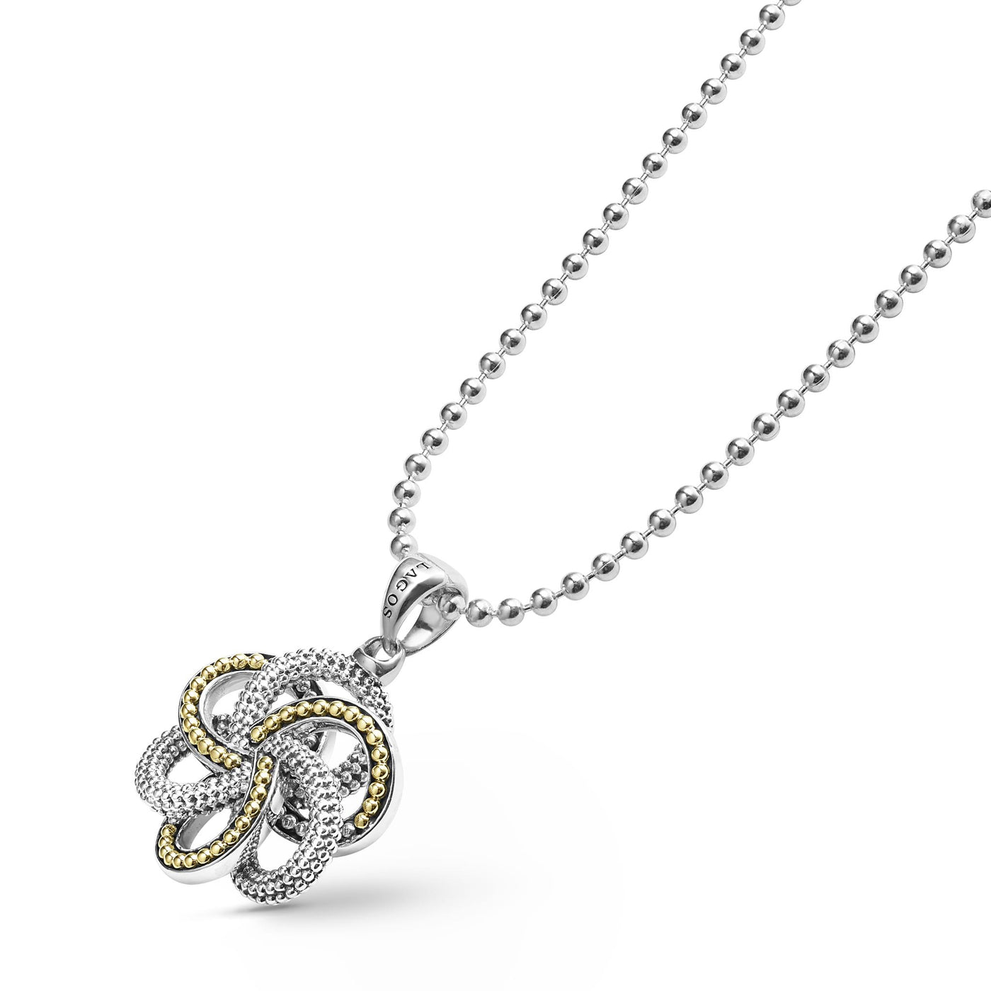 Love Knot Large Two-Tone Pendant Necklace