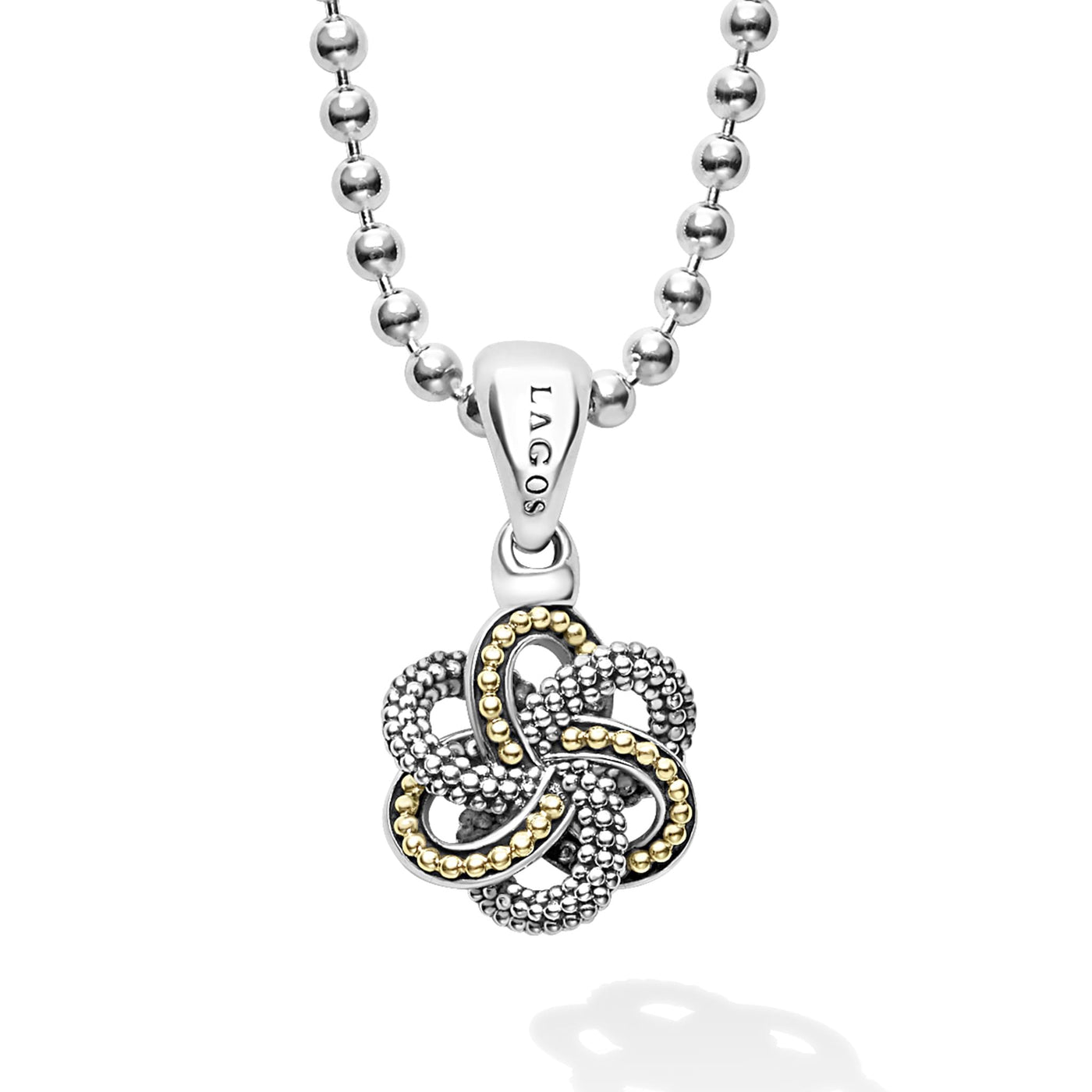 Love Knot Small Two-Tone Pendant Necklace