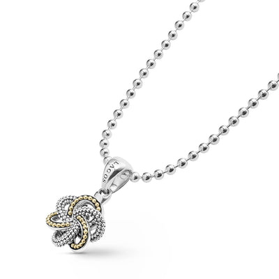 Love Knot Small Two-Tone Pendant Necklace