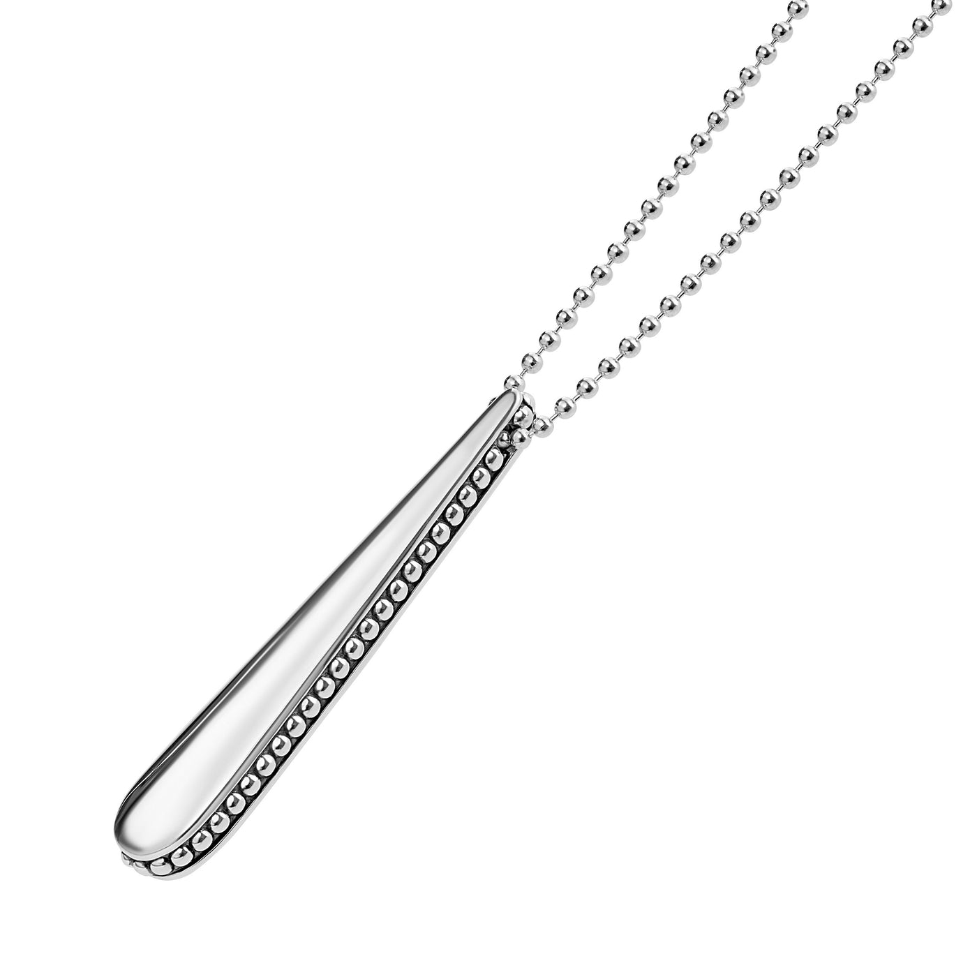 Signature Caviar Smooth Drop Pendant Necklace