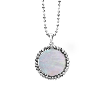 White Mother of Pearl|caviar pendant,pendant necklace,designer necklace,gemstone necklace