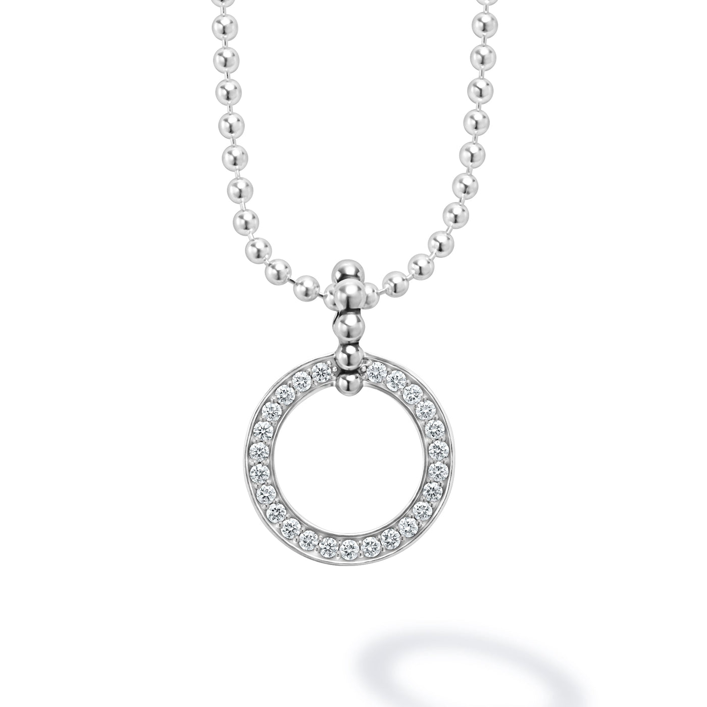 Caviar Spark Circle Diamond Pendant Necklace