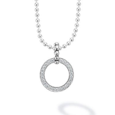 Caviar Spark Circle Diamond Pendant Necklace