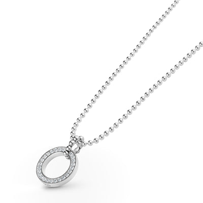 Caviar Spark Circle Diamond Pendant Necklace