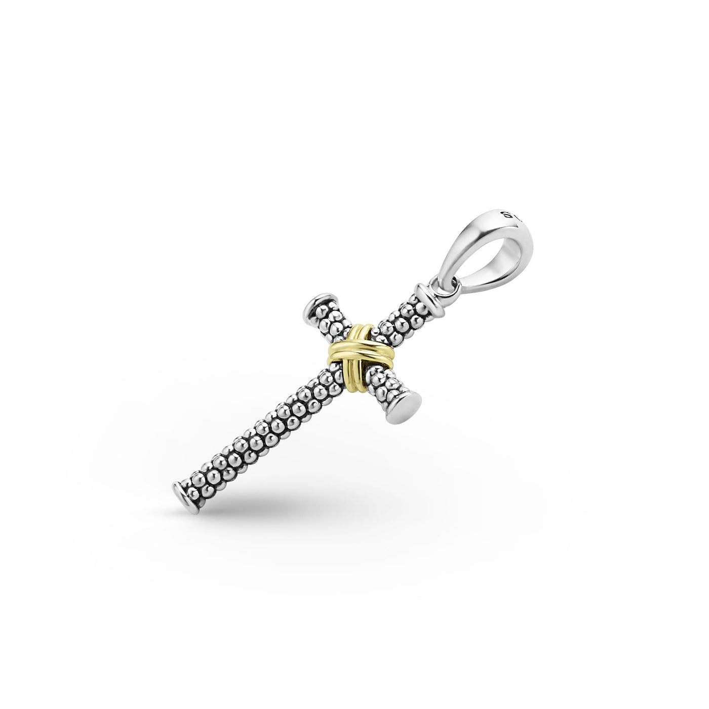 Anthem Two-Tone Caviar Beaded X Cross Amulet