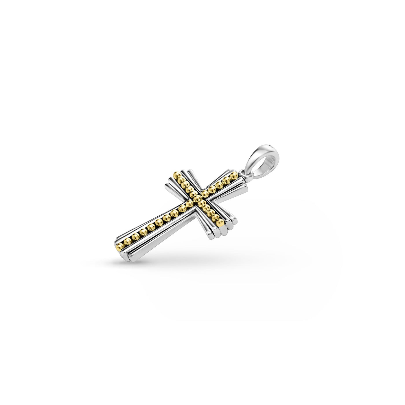 Anthem Two-Tone Caviar Beaded Cross Amulet